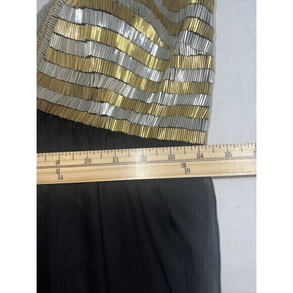 Le Femme Black Formal/Prom Strapless Dress, Gold &‎ Silver Bra Accent-Size 8 - Picture 5 of 9